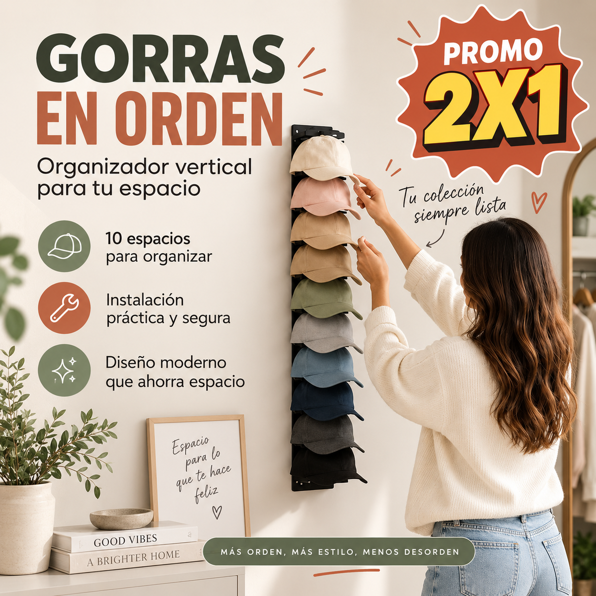 ✅2x1 Organizador de gorras con más de 20 Espacios + Envío gratis🔥